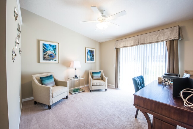 Relax in the Den Space of our Standard Homes or Head to the Patio at our Green Ash Trail Location