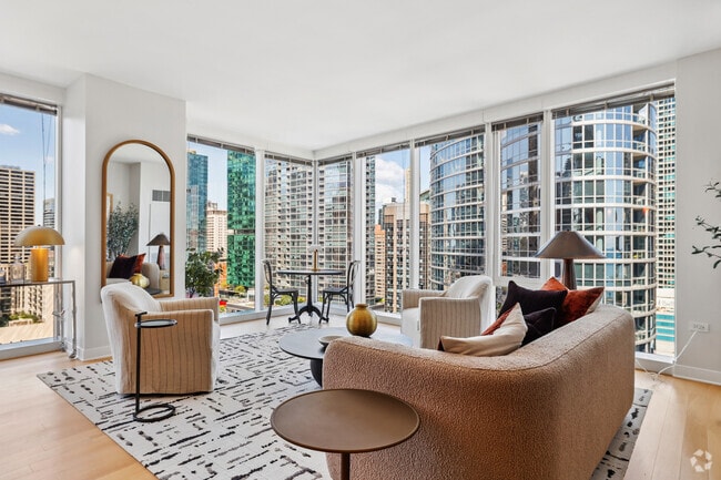 2BR, 2BA - 1,704SF - Living Room - North Water Apartments