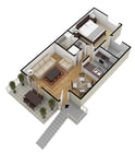 1x1A Floor Plan