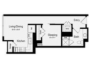 S1-A | 1 bed 1 bath | 520 Sq. Ft.