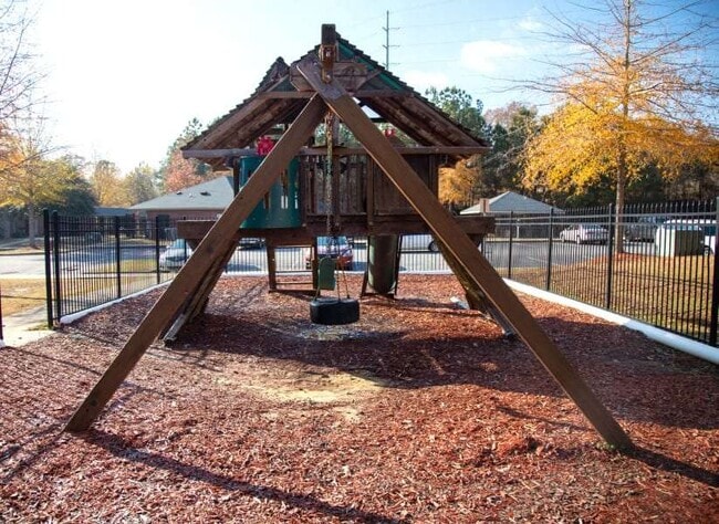 Playground with a swing set