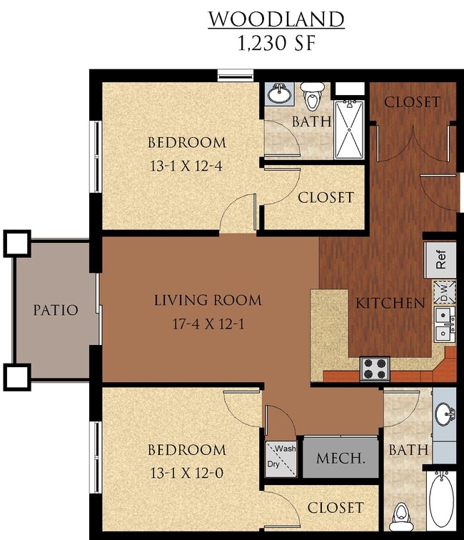 Woodland Floorplan - Sierra Pointe Apartments