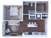 1 bedroom 1 bath Jr. c3 674 sqft
