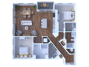 2 bed 2 bath 1302 sqft