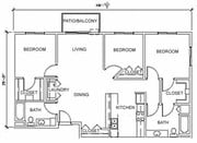 3BR/2BA
