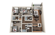 Plano de planta Platinum 3x3 de The Outpost San Marcos