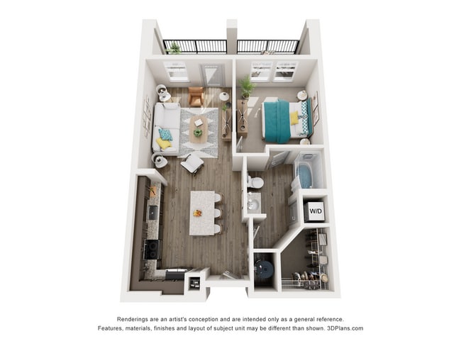 A1_684_1Bed_1Bath - The Ironwood Apartment Homes