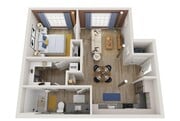 1E-M floor plan NoDa Wandry