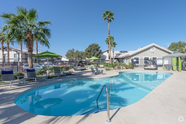 Swimming Pool & Spa with Surrounding Cabanas