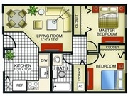 2BR/1BA