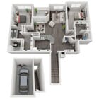 Explore the layout of this stunning two-bedroom apartment with a sleek design and spacious garage.