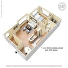 1 Bed 1 Bath 1-car Garage 812sf