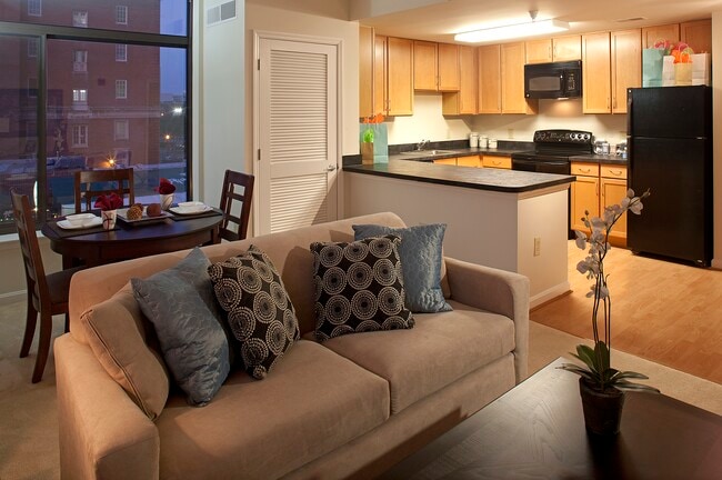 Open concept kitchen, living and dining area