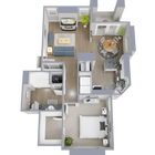 A1 - One bedroom, one bath, 752 square foot apartment