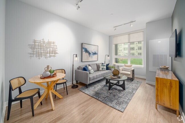 A7 Floor Plan 1BR, 1BA w/ Den - 915SF - Living Room/ Dining Room - The Residences at Payton Place