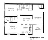 Two Bedroom 1033 sq. ft.