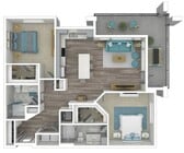 The ENCHANTING | TWO BEDROOM, TWO BATH, 1501 TOTAL SF WITH LARGE WRAP BALCONY/PATIO