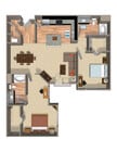 Cielo - B4 - 2 Beds - 2 Baths - 1250 Sq. ft.