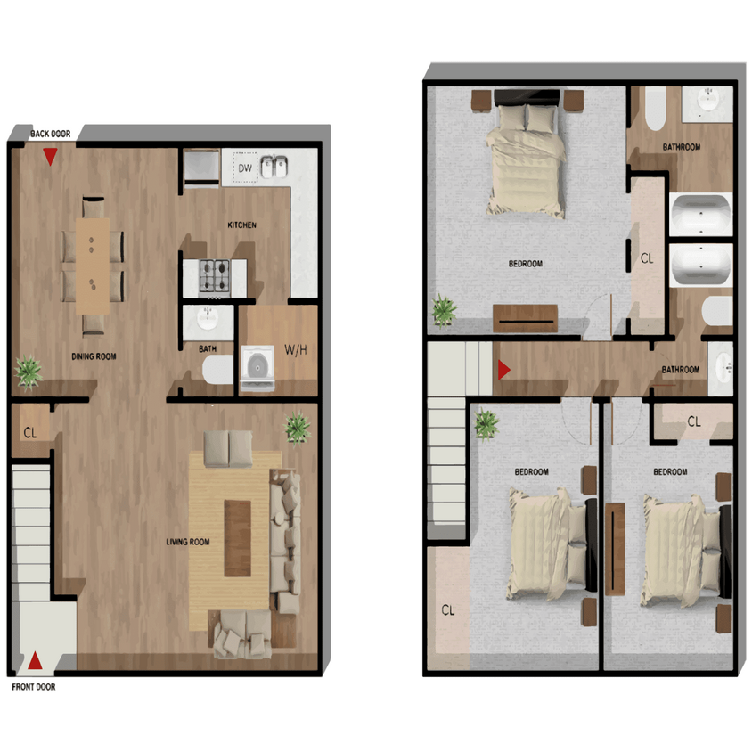 Floor Plan - 3B2.5B