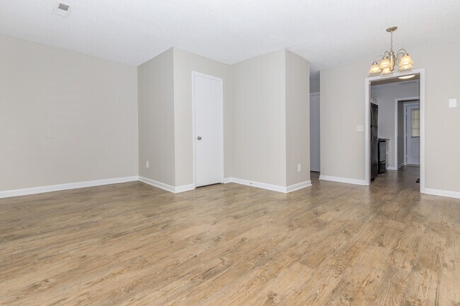 Plank Style Flooring in Open Concept Living Area