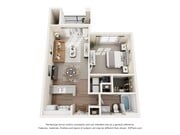 A2r Floor Plan | 1 Bedroom with 1 Bath | 656 Square Feet | Scott Mountain | Apartment Homes