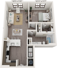 A1B floor plan Lago Apartments