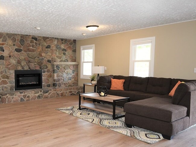Lounge Area with Fireplace!