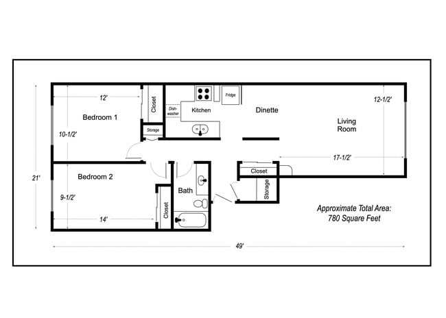 Floor Plan Apt 101 - Victory Place Unit 101