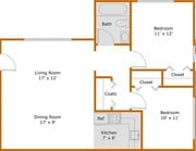 2BR/1BA