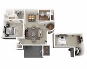 1x1 with Loft 1091 SQ FT