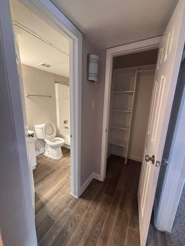 Bathroom and hallway closet