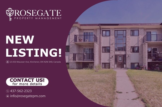 Bright & Spacious 2-Bedroom Apartment with Private Balcony and Parking in Kitchener! - Bright & Spacious 2-Bedroom Apartment with Private Balcony and Parking in Kitchener! Unit 12
