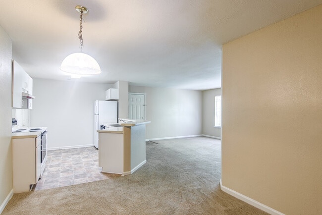 Kitchen + Dining Room + Living Room