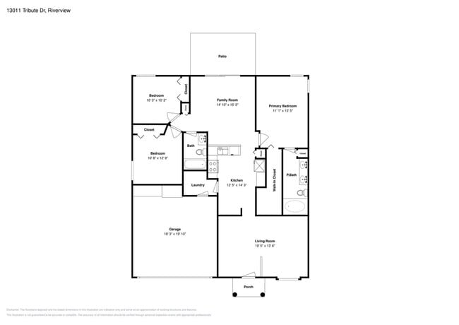 Photo - Spacious 3 Bedroom Home for Rent in Riverview, FL | Fenced Yard | 2-Car Garage