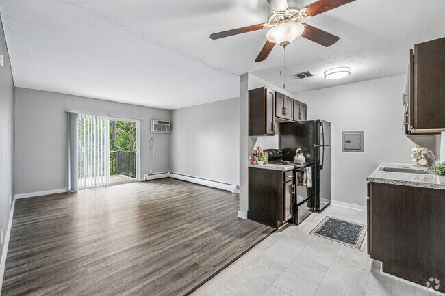 2BR, 2BA - 1,150SF - Kitchen / Living Room