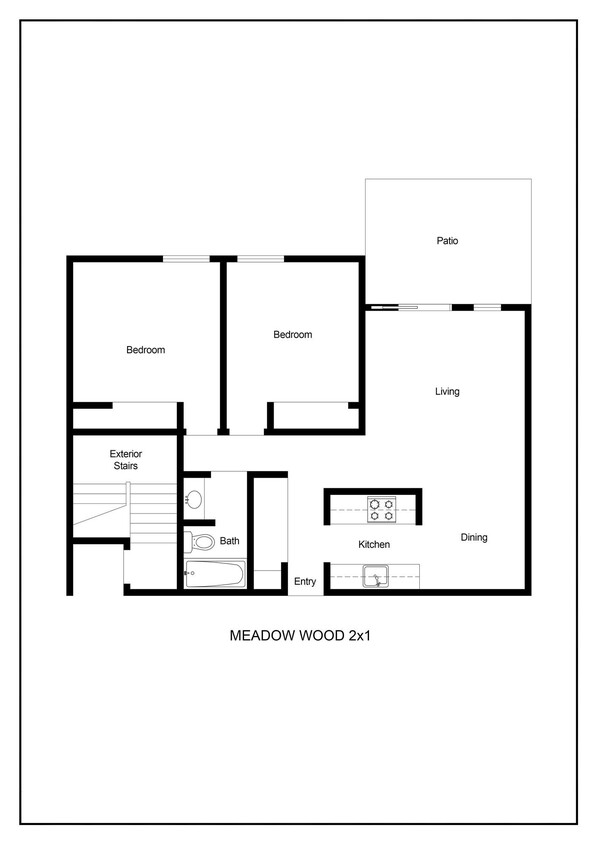 Floor Plan - 2/1 725 sq. ft.