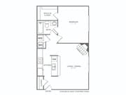 One Bedroom One Bath (643 SF)