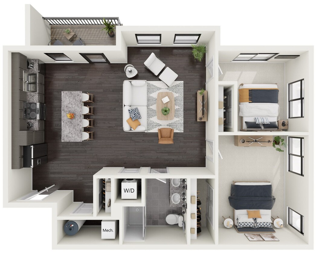 Floor Plan - Oak - Stacked Flat