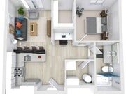 Plano del piso en 3D Timp Towers