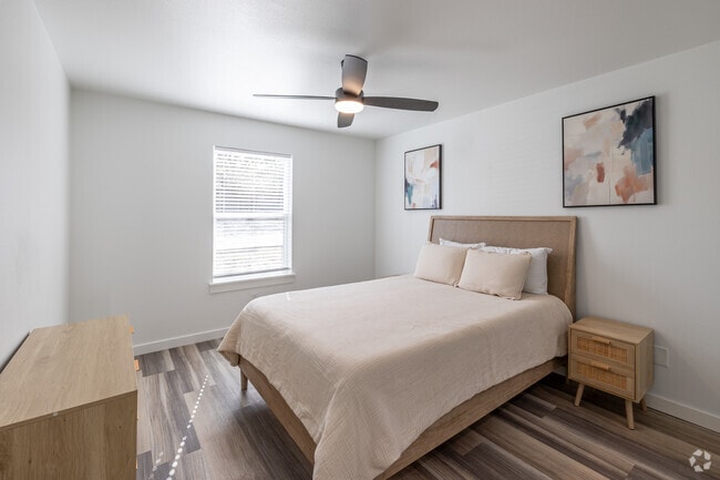 2BR, 1BA - 860 SF - Primary Bedroom - Greenway Flats