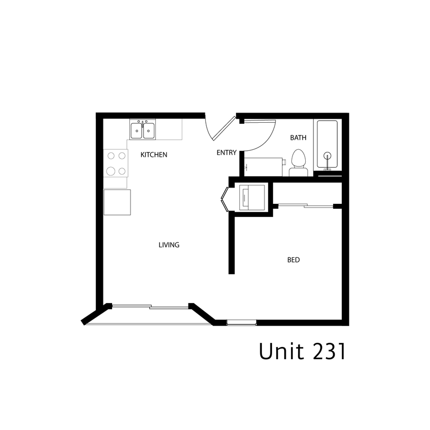 Floor Plan - Studio - Type 13A