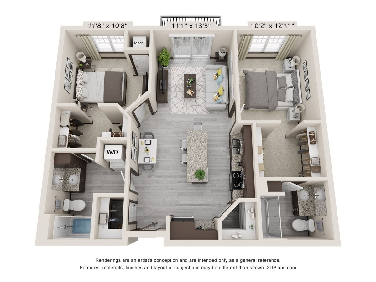 2 Bdrm/2 Bath Apartment w/Balcony - 2 Bdrm/2 Bath Apartment w/Balcony Unit B118