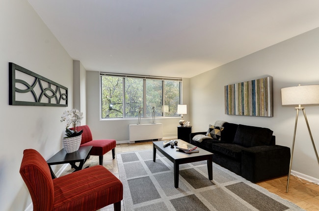 Large Living Room with Park Views - 2939 Van Ness St NW Condo Unit 216