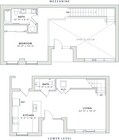 925 square foot one bedroom, one and a half bath lofted apartment home