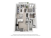 One Bedroom One Bath Penthouse (887 SF)