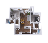 Two Bedroom Two Bathroom Apartment with Walk-in Closets