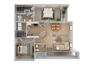 2 Bedroom | 2 Bath | 1244 SF | Renovated