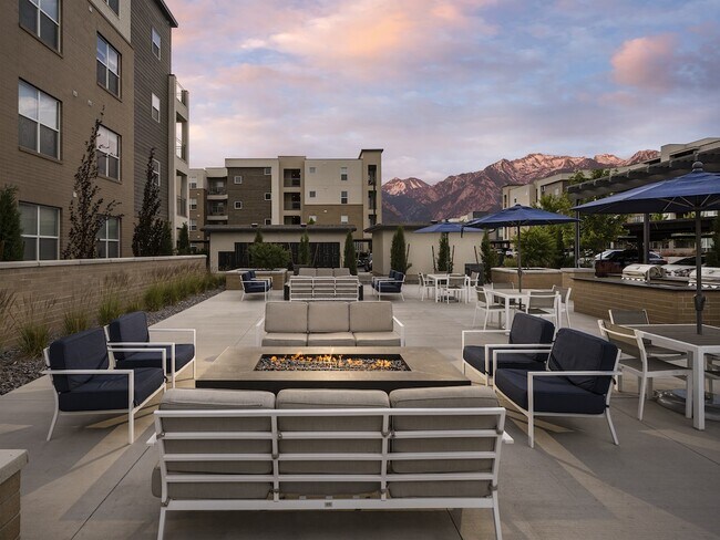 Outdoor Resident Lounge with Fireplaces