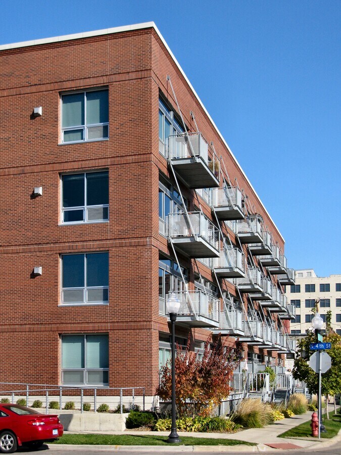 Balconies facing 7th Avenue North - 710 Lofts