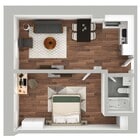 1 Bed K2 Floorplan